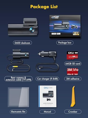 4K Dual Dash Cam with WiFi & App Control