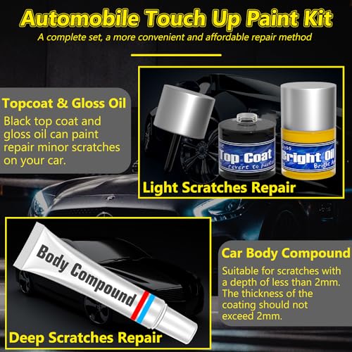 Rosewood Black Car Scratch Repair Kit, 3-In-1 Formula
