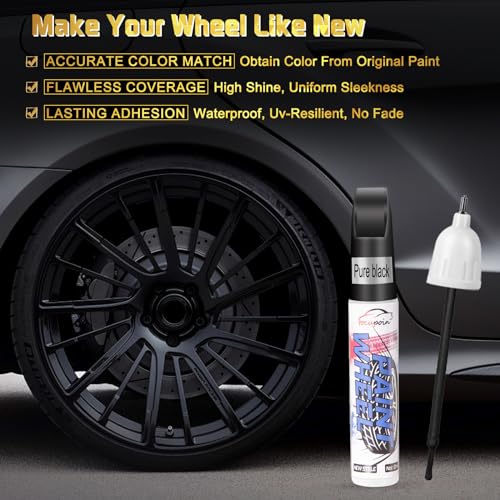 Gloss Black Wheel Touch Up Paint Pen, Easy Repair Kit