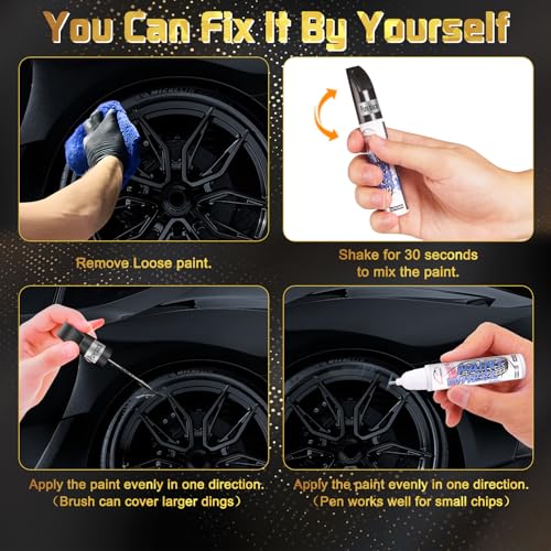 Gloss Black Wheel Touch Up Paint Pen, Easy Repair Kit