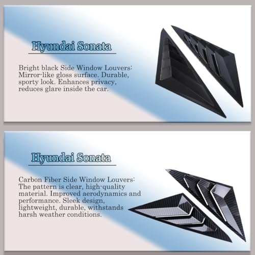 Hyundai Sonata Rear Side Window Louvers - Carbon Fiber