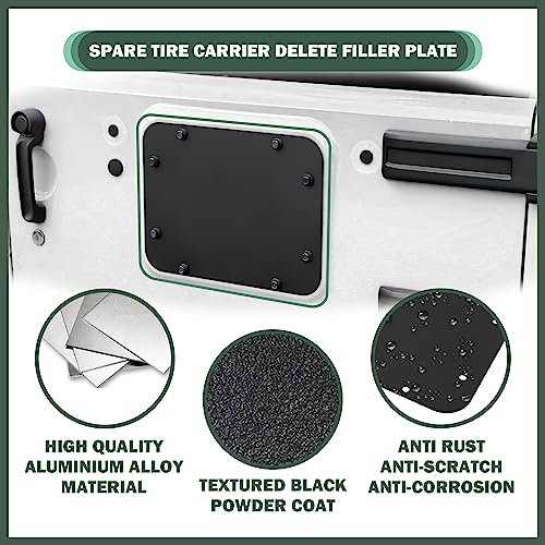 Aluminum Spare Tire Carrier Delete Filler Plate Set