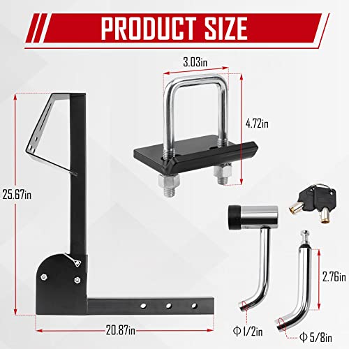 Foldable Hitch Mount Spare Tire Carrier with Lock