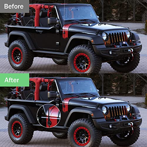 Patonu Universal Waterproof Spiral Antenna Toppers - Black