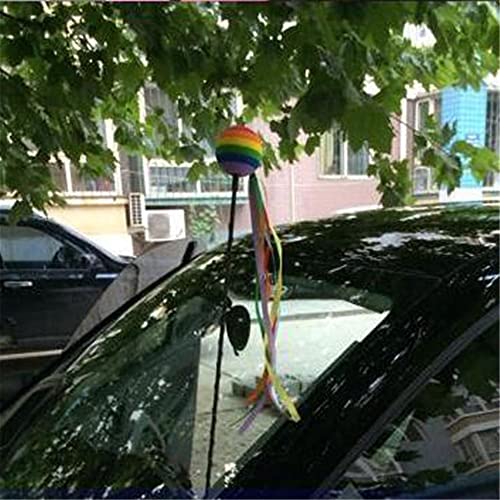 Rainbow Ribbon Car Antenna Topper - Vehicle Decoration