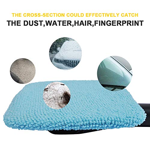 eFuncar Microfiber Windshield Cleaning Cloths, Blue, 5 Pack