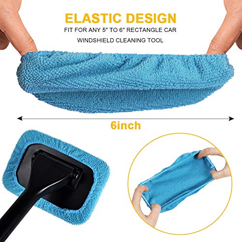 eFuncar Microfiber Windshield Cleaning Cloths, Blue, 5 Pack