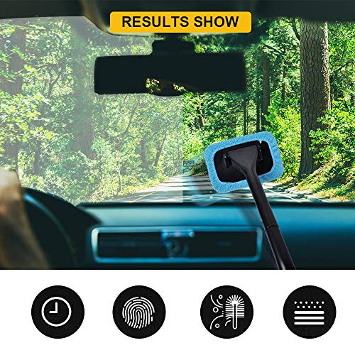 eFuncar Microfiber Windshield Cleaning Cloths, Blue, 5 Pack