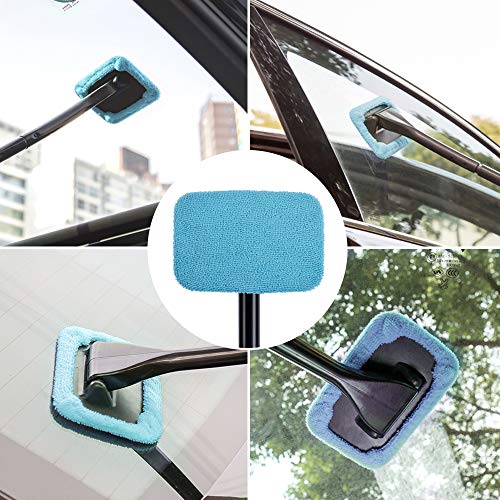 eFuncar Microfiber Windshield Cleaning Cloths, Blue, 5 Pack