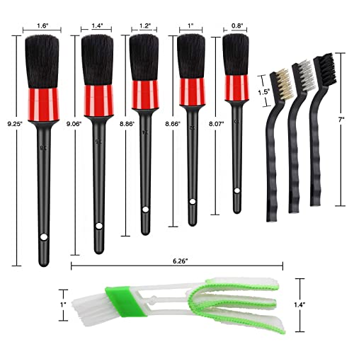 10pcs Car Detailing Brush Set Interior Cleaning Kit