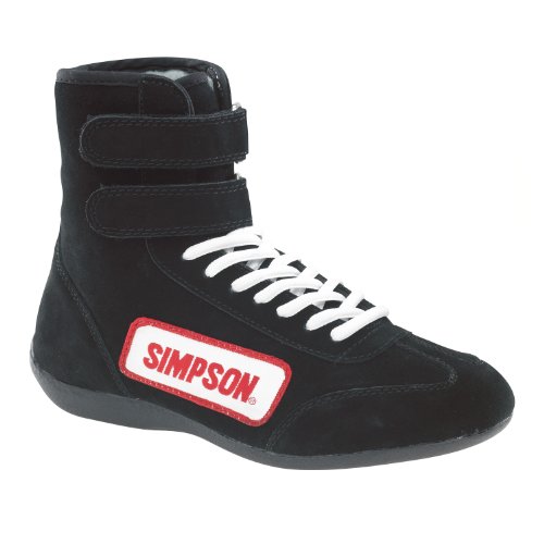Simpson High-Top Racing Shoes for Men, Black, Size 10