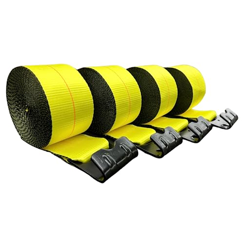 4-Pack Falcon Cargo 4" x 30' Winch Straps - Heavy Duty