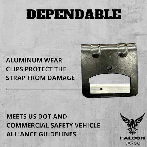 4-Pack Falcon Cargo 4" x 30' Winch Straps - Heavy Duty