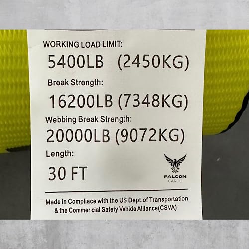 4-Pack Falcon Cargo 4" x 30' Winch Straps - Heavy Duty