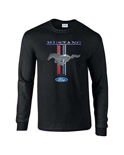 Ford Mustang Long Sleeve T-Shirt with Pony Stripes