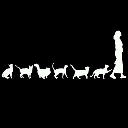 White Cat Lady Car Window Decal - Self-Adhesive