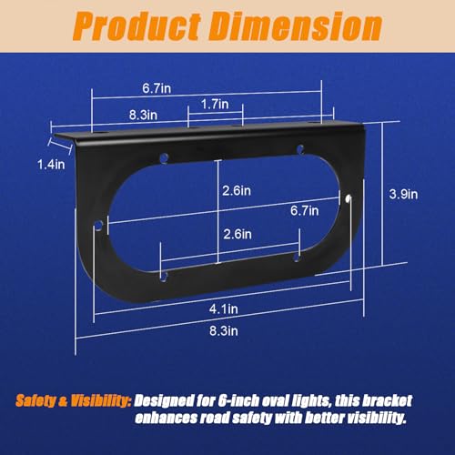 6" Oval Trailer Light Mounting Bracket for LED Lights
