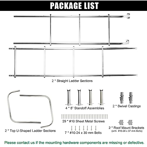 OUTPRIZE Universal Aluminum RV Travel Trailer Ladder, 250lbs