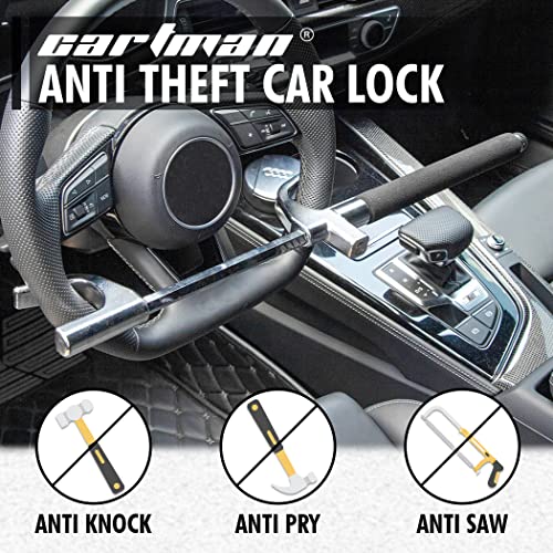 CARTMAN 3-in-1 Steering Wheel Lock: Anti-Theft Security