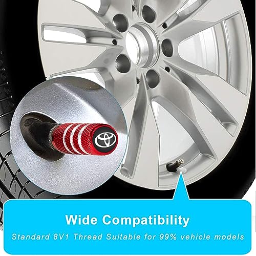 Toyota Car Tire Valve Stem Cap Cover Set