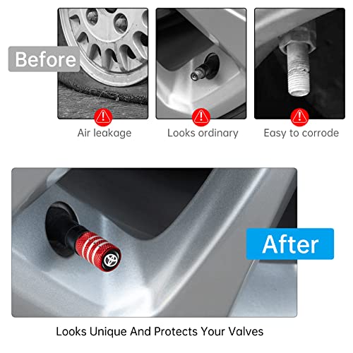 Toyota Car Tire Valve Stem Cap Cover Set