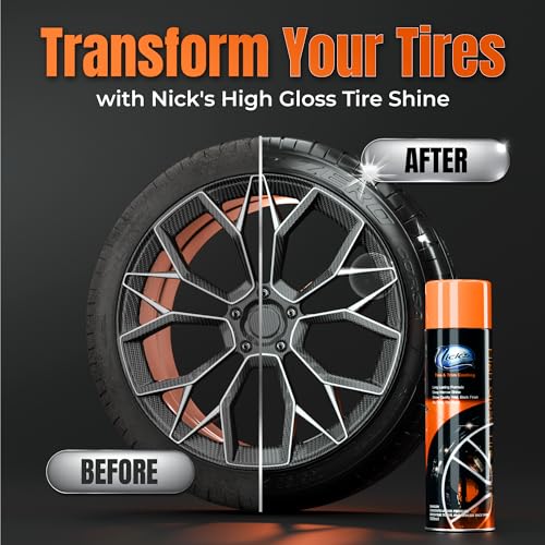 Nick's High Gloss Tire Shine Spray (1 Pack) - Ultimate Wet Finish for Cars, Trucks, Motorcycles