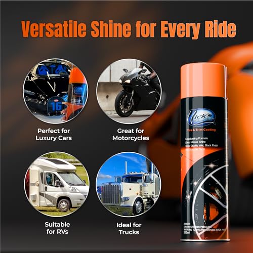 Nick's High Gloss Tire Shine Spray (1 Pack) - Ultimate Wet Finish for Cars, Trucks, Motorcycles