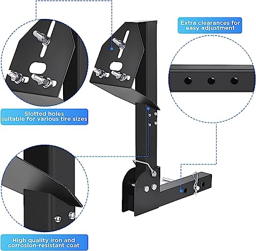 GADFISH Trailer Hitch Spare Tire Carrier - Adjustable, Fits 4-6 Lugs