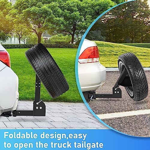 GADFISH Trailer Hitch Spare Tire Carrier - Adjustable, Fits 4-6 Lugs