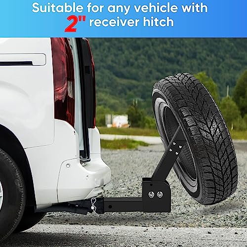 GADFISH Trailer Hitch Spare Tire Carrier - Adjustable, Fits 4-6 Lugs