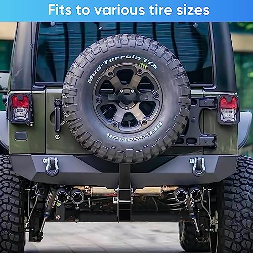 GADFISH Trailer Hitch Spare Tire Carrier - Adjustable, Fits 4-6 Lugs