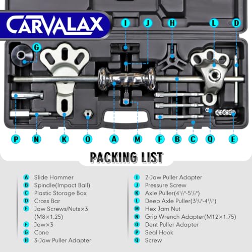 CARVALAX 9-Way Slide Hammer Puller Set - 18PCS