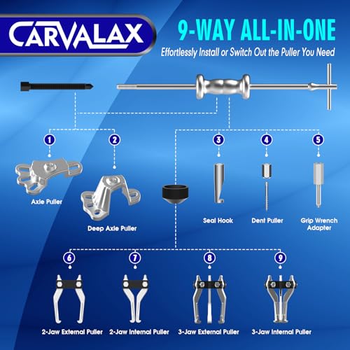 CARVALAX 9-Way Slide Hammer Puller Set - 18PCS