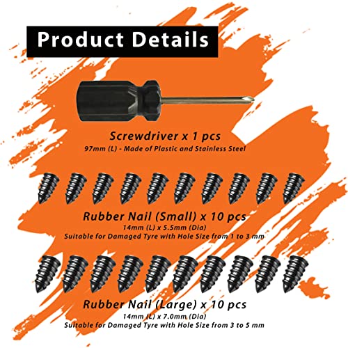 20pcs Tire Repair Kit with Screwdriver Set