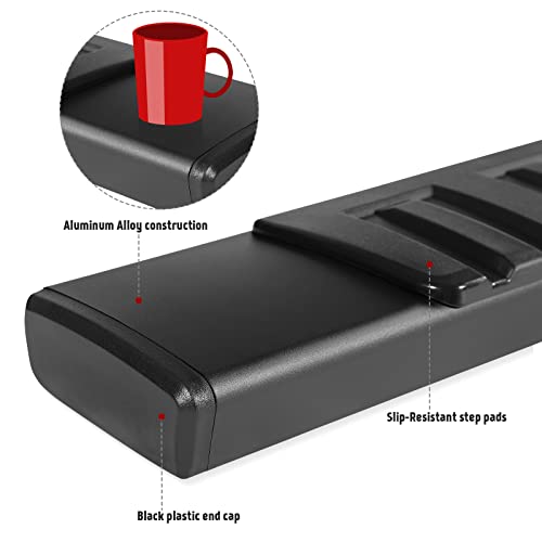 Black Aluminum 6" Side Step Rails for Dodge Ram