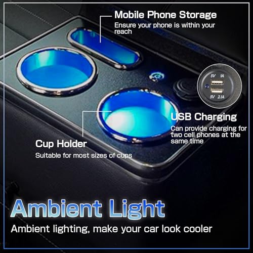 Dexepe Car Organizer with Cup & Phone Holder - Black