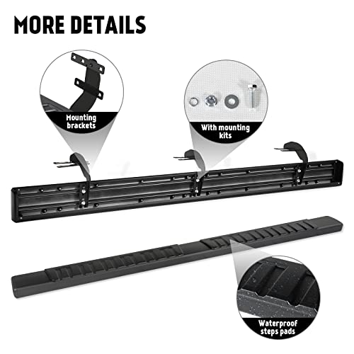 Black Aluminum 6" Side Step Rails for Dodge Ram