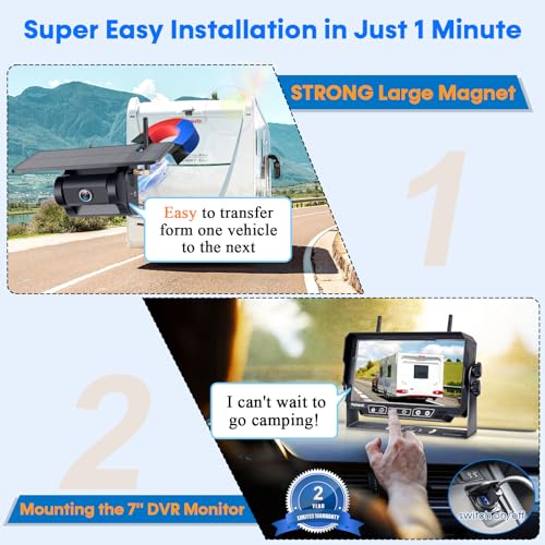 Rohent N12 Magnetic Solar Wireless RV Backup Camera