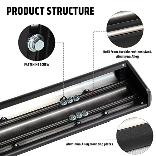 Black Aluminum 6" Side Step Rails for Dodge Ram
