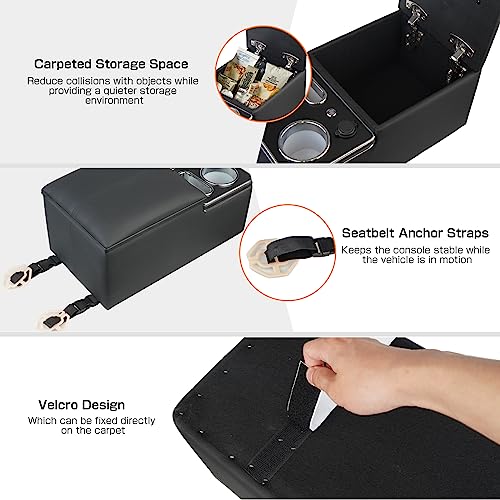 Dexepe Car Organizer with Cup & Phone Holder - Black