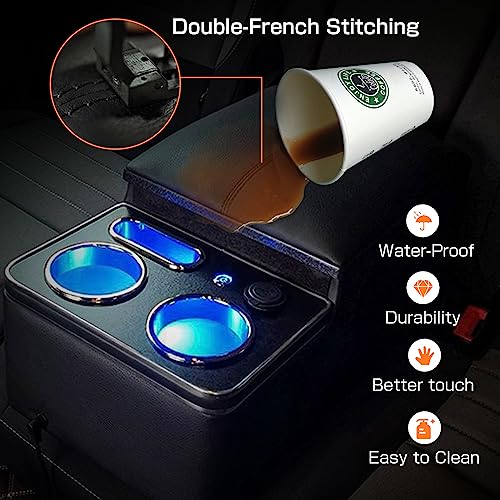 Dexepe Car Organizer with Cup & Phone Holder - Black