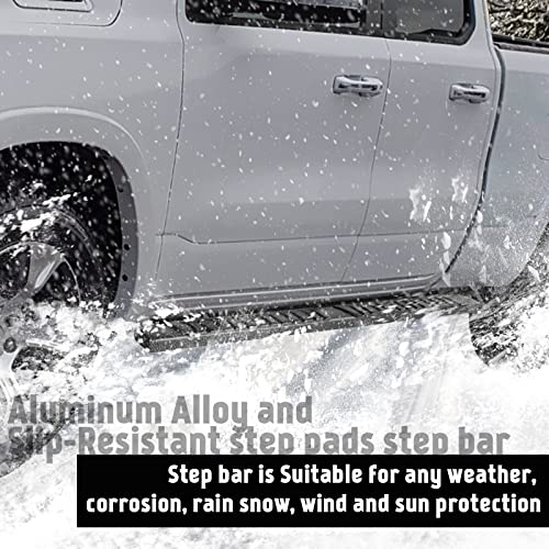 Black Aluminum 6" Side Step Rails for Dodge Ram