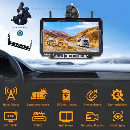Rohent N12 Magnetic Solar Wireless RV Backup Camera