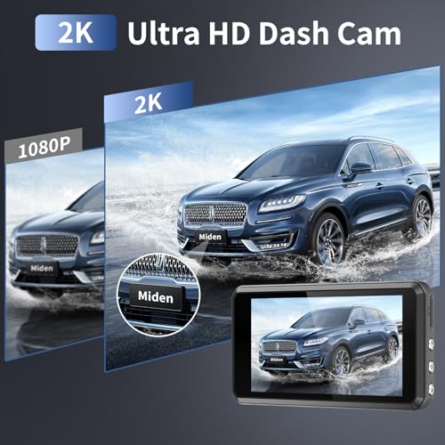 Miden S7 Dual 2.5K Front and Rear Dash Cam