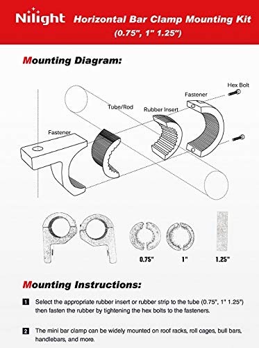 Nilight 2PCS LED Light Bar Mounting Kit for Vehicles