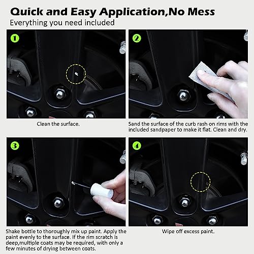 Black Rim Touch Up Paint Repair Kit Automotive