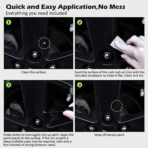 Black Rim Touch Up Paint Kit for Cars