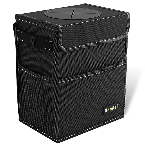 K KNODEL Car Trash Can: Waterproof Garbage with Lid