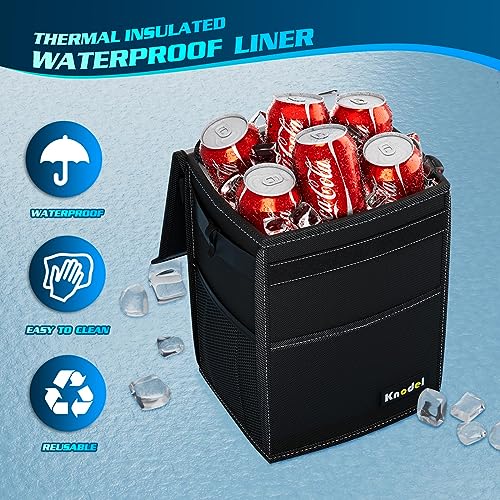 K KNODEL Car Trash Can: Waterproof Garbage with Lid