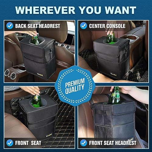 K KNODEL Car Trash Can: Waterproof Garbage with Lid